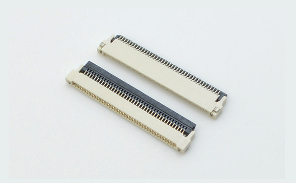 0.5间距1.2高掀盖式fpc连接器-fpc连接器0.5mm后翻盖fpc连接器-宏利