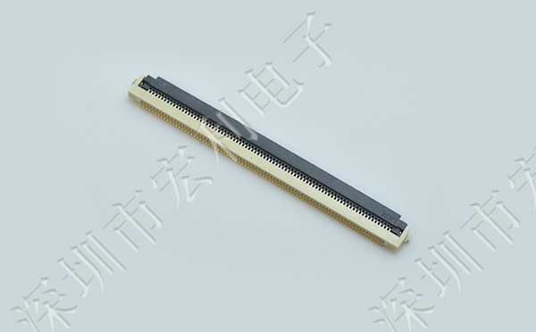 FPC翻盖连接器0.5mm软排线插座80P 1.8mmH镀金下接触连接器带扣 fpc连接器厂家[宏利]