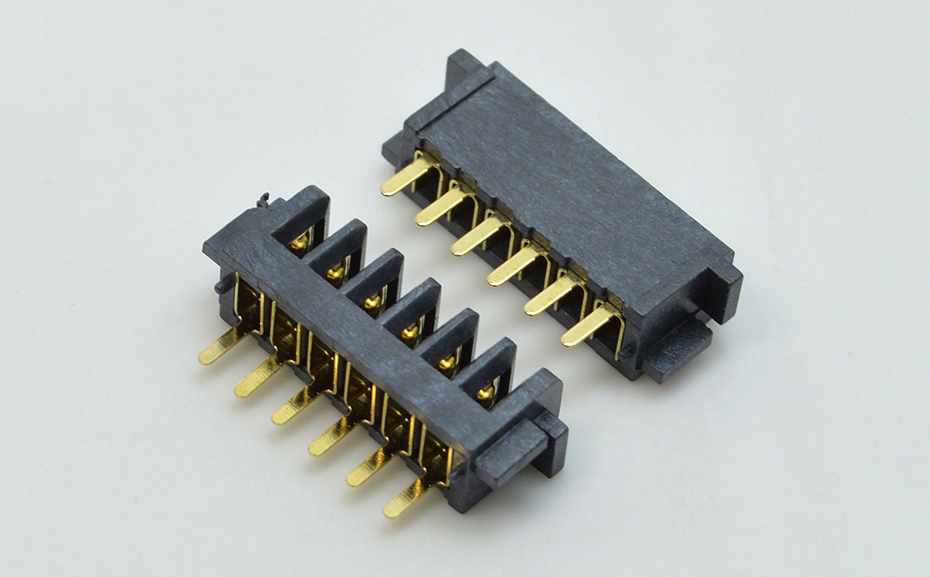 2.5mm间距镀金电池母座笔记本电池连接器LED电池连接器4-10P,宏利